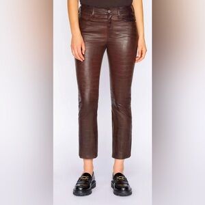 FRAME Le Crop Mini Boot leather pants - americano SZ 28